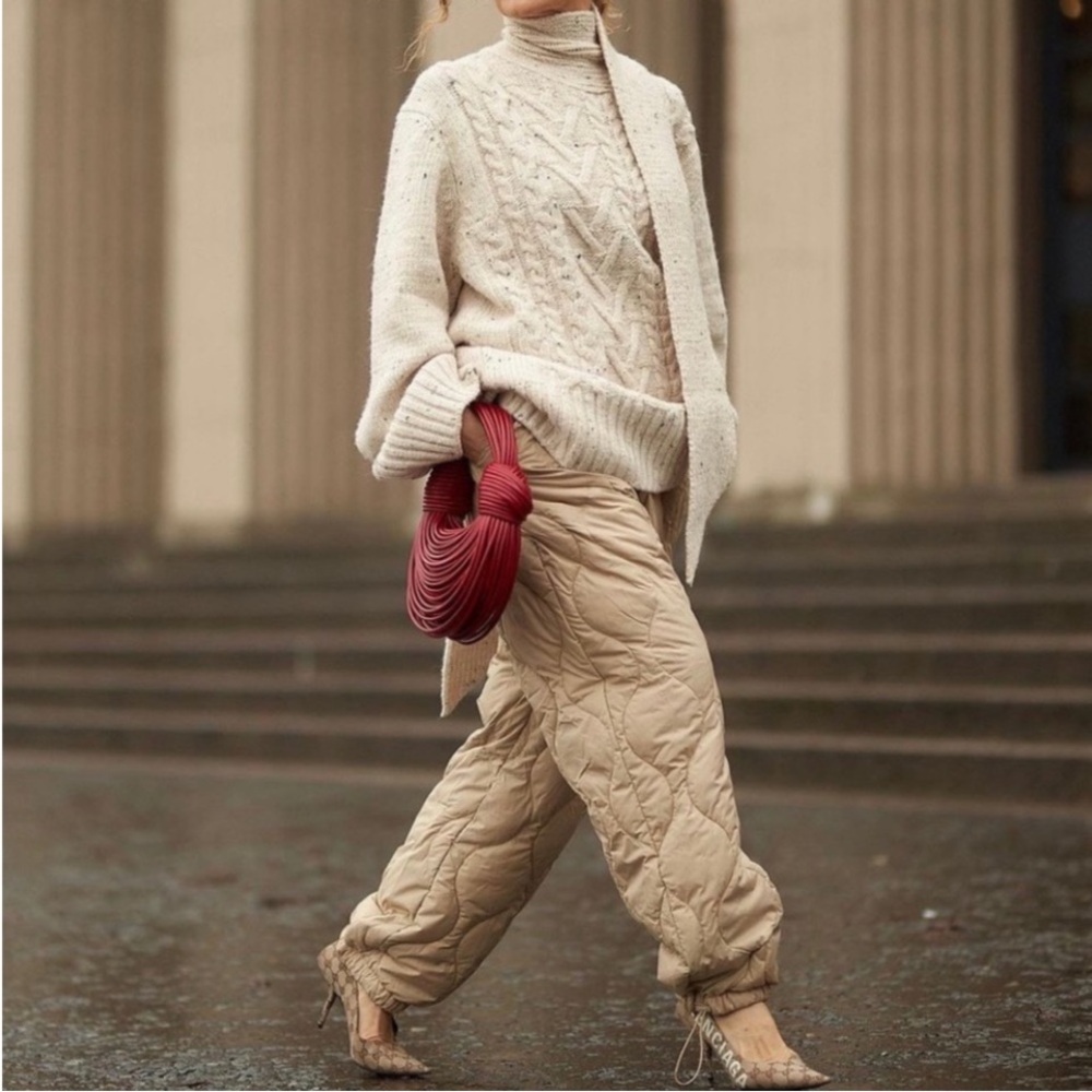 All Saints] Black Grey Quilted Padded Double sides Ski Snowboard Pants Joggers